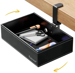 Under Desk Drawer, Clamp on Desk Organizer Hanging Desk Storage PU Leather | Under desk organizer: clamp on desk drawer, 360°rotating desk basket, hanging desk organizer PU leather desk shelf no-drill Under Desk Drawer, Clamp on Desk Organizer Hanging Desk Storage PU Leather | Under desk organizer: clamp on desk drawer, 360°rotating desk basket, hanging desk organizer PU leather desk shelf no-drill