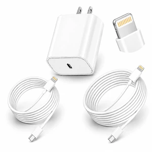 20W Fast Charger for iPhone, 2 Lightning Cables, 3FT & 6FT, USB C Charger | For iPhone 14/13/12/11 Series, SE, XS, XR & X | Lightning Charger, iPhone Charger Cord, USB C to Lightning Cable