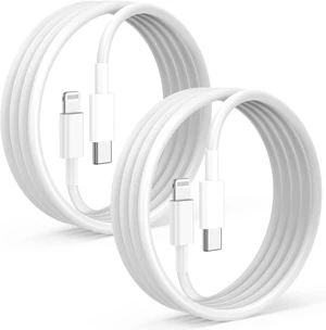 Auxera USB-C to Lightning Cable, 2-Pack, 6 ft, White | 2-Pack 6 ft Charging Cables Auxera USB-C to Lightning Cable, 2-Pack, 6 ft, White | 2-Pack 6 ft Charging Cables