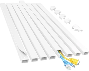 Yecaye Cord Covers for Wires on Wall, 113in, W0.95in H0.55in, White | TV Cord Hider, Medium Cord Organizer for 2-3 Wires, Cable Management Kit, Easy Install Yecaye Cord Covers for Wires on Wall, 113in, W0.95in H0.55in, White | TV Cord Hider, Medium Cord Organizer for 2-3 Wires, Cable Management Kit, Easy Install