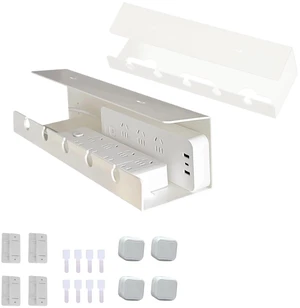 Ovanmexis Under Desk Cable Management Tray, White, No Drill, 2-Pack | Quick-Release Mount, Snap-On Tool-Free, Includes Magnetic Cable Clips & Straps, No Drill Hidden Base Ovanmexis Under Desk Cable Management Tray, White, No Drill, 2-Pack | Quick-Release Mount, Snap-On Tool-Free, Includes Magnetic Cable Clips & Straps, No Drill Hidden Base