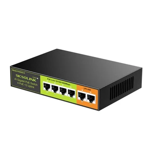 SICSOLINK 6-Port Gigabit PoE+ Switch,4 PoE+,2 Uplink,65W Unmanaged Switch | IEEE 802.3af/at,30W/Port,65W Total,Fanless Metal,Smart PoE Detection,Desktop & Wall Mount SICSOLINK 6-Port Gigabit PoE+ Switch,4 PoE+,2 Uplink,65W Unmanaged Switch | IEEE 802.3af/at,30W/Port,65W Total,Fanless Metal,Smart PoE Detection,Desktop & Wall Mount