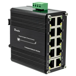 10 Port Gigabit Ethernet Unmanaged Switch, Industrial Network Switch with 10 x RJ45 Ports, 10/100/1000 Mbps, Plug & Play, Metal Case, Supports 12-48V DC Input 10 Port Gigabit Ethernet Unmanaged Switch, Industrial Network Switch with 10 x RJ45 Ports, 10/100/1000 Mbps, Plug & Play, Metal Case, Supports 12-48V DC Input