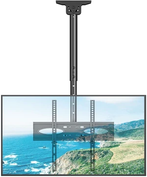 Ceiling TV Mount for 32-70 inch TVs, Sloped Ceiling Mount TV Bracket | Swivel 360° Tilt 25° Level ±3°, Hanging TV Mount Holds 110 Lbs for Home Patio Gazebo, Height Adjustable, Max VESA 400x400mm Ceiling TV Mount for 32-70 inch TVs, Sloped Ceiling Mount TV Bracket | Swivel 360° Tilt 25° Level ±3°, Hanging TV Mount Holds 110 Lbs for Home Patio Gazebo, Height Adjustable, Max VESA 400x400mm