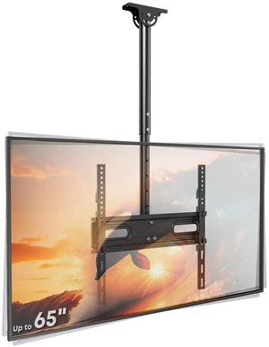 Ceiling TV Mount for 2665-Inch TVs, Adjustable Full-Motion Bracket | Heavy Duty, Height Adjustment Pole Ceiling Mount Supports up to 99lbs, Max VESA 400x400mm, Black Ceiling TV Mount for 2665-Inch TVs, Adjustable Full-Motion Bracket | Heavy Duty, Height Adjustment Pole Ceiling Mount Supports up to 99lbs, Max VESA 400x400mm, Black