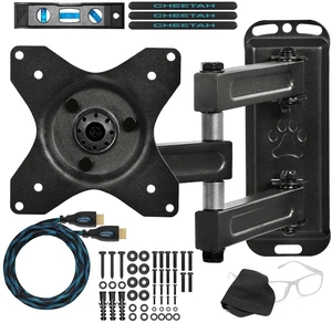 Cheetah TV Monitor Wall Mount for 12-49 Inch TVs up to 40lbs VESA 100x100mm, with 10ft HDMI Cable, TouchAdjust- Simply Grab, Adjust, Release Full Motion Swivel Tilt Bracket, Low Profile & Extends 15" Cheetah TV Monitor Wall Mount for 12-49 Inch TVs up to 40lbs VESA 100x100mm, with 10ft HDMI Cable, TouchAdjust- Simply Grab, Adjust, Release Full Motion Swivel Tilt Bracket, Low Profile & Extends 15"