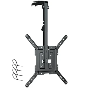Ceiling TV Mount Flip Down for 23-55'' TV, Manual Drop Down TV Mount | Foldable, Fits Flat and Pitched Roof, Height Adjustable, Swivel, Max Load 44 lbs, Max VESA 400x400 mm, Black Ceiling TV Mount Flip Down for 23-55'' TV, Manual Drop Down TV Mount | Foldable, Fits Flat and Pitched Roof, Height Adjustable, Swivel, Max Load 44 lbs, Max VESA 400x400 mm, Black