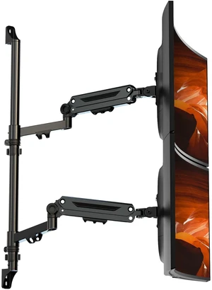 17-40" Dual Monitor Wall Mount, Gas Spring Arms Hold 26.4 lbs Each, Black | 31.5 Inch Extra Long Pole for Wide Height Adjustment, Full Motion, VESA 75x75/100x100, Fits Most Screens 17-40" Dual Monitor Wall Mount, Gas Spring Arms Hold 26.4 lbs Each, Black | 31.5 Inch Extra Long Pole for Wide Height Adjustment, Full Motion, VESA 75x75/100x100, Fits Most Screens