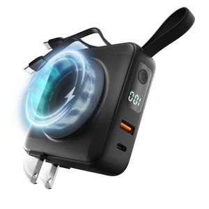Statik SmartCharge (Gen 2) Power Bank, 5-in-1 Travel Charger, Wall Plug & Built-in USB C Cables, Watch Charger for Apple Watch, 10000mAh, European Adapter, Compatible with iPhone, iPad, Samsung