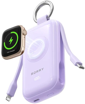 RORRY CharmGo Pro 45W Portable Charger Power Bank 10000mAh Battery Pack | Fast Charging, Built-in Cables, 3-in-1 Keychain Design, for iPhone, Apple Watch, iPad, MacBook, Travel Essential, Pocket Size RORRY CharmGo Pro 45W Portable Charger Power Bank 10000mAh Battery Pack | Fast Charging, Built-in Cables, 3-in-1 Keychain Design, for iPhone, Apple Watch, iPad, MacBook, Travel Essential, Pocket Size