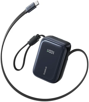 Baseus PicoGo AR11 45W 10000mAh Portable Charger, Retractable USB-C Cable | Dual Built-in USB-C Cables, retractable & detachable 2in1 design, Compact Travel Power Bank for iPhone 18/17/16/15