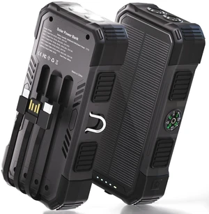 Solar Charger Power Bank 20000mAh, 22.5W Fast Charging, Dual Flashlight | Compatible with iPhone Samsung iPad, 3 Built-in Cables, Outdoor Battery Pack for Camping Hiking, Travel Essential Solar Charger Power Bank 20000mAh, 22.5W Fast Charging, Dual Flashlight | Compatible with iPhone Samsung iPad, 3 Built-in Cables, Outdoor Battery Pack for Camping Hiking, Travel Essential