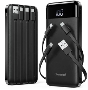 charmast 2 Pack Portable Charger, 10000mAh Power Bank Built-in Cables | Family Sharing battery pack for iPhone 17/16/15 Samsung Android, Flight-Approved, 6 Outputs, Share at Home, Commute or Travel charmast 2 Pack Portable Charger, 10000mAh Power Bank Built-in Cables | Family Sharing battery pack for iPhone 17/16/15 Samsung Android, Flight-Approved, 6 Outputs, Share at Home, Commute or Travel