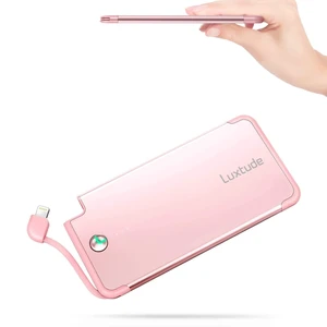 Luxtude Portable Charger iPhone Built in Lightning Cable (MFi Apple Certified), Ultra Slim Portable Phone Charger Thin Battery Pack, 5000mAh Power Bank for iPhone 14/13/12/11/10 etc. (Metal Pink) Luxtude Portable Charger iPhone Built in Lightning Cable (MFi Apple Certified), Ultra Slim Portable Phone Charger Thin Battery Pack, 5000mAh Power Bank for iPhone 14/13/12/11/10 etc. (Metal Pink)