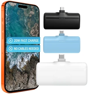 Nimble Bump 5K 20W Portable Fast Charger, Mini 5000mAh Power Bank, White | Foldable Built-in USB-C Connector with Extra USB-C Charging Port, Travel Battery Pack Compatible with iPhone, Samsung, AirPod