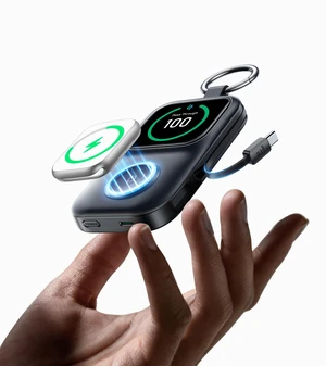 JOYROOM Portable Charger for Apple Watch, 5000mAh Power Bank 20W PD Fast Charging Dual Built-in Cables &4 Outputs, Compact Travel Keychain Battery Pack for iPhone 17/16/15/14/13& Apple Watch, Black JOYROOM Portable Charger for Apple Watch, 5000mAh Power Bank 20W PD Fast Charging Dual Built-in Cables &4 Outputs, Compact Travel Keychain Battery Pack for iPhone 17/16/15/14/13& Apple Watch, Black