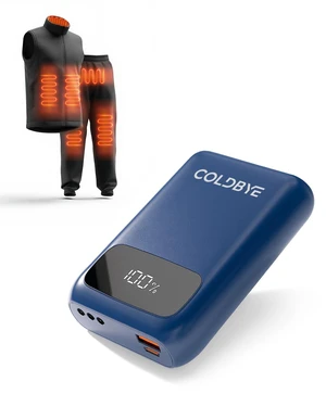 ColdBye PD 30W 20000mAh 7.4V Battery Pack for Heated Vest Built-in 3 DC Size Adapter, DC Power Bank for Heated Vest & Jackets with LED Display Compatible with Major Heated Clothing Brands