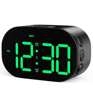 DTKID Digital Alarm Clock Bedside, Aluminium Clock with Large Numbers | Adjustable Brightness Volume, Snooze, 12/24H, USB and Battery Powered For Bedroom Nightstand Trave DTKID Digital Alarm Clock Bedside, Aluminium Clock with Large Numbers | Adjustable Brightness Volume, Snooze, 12/24H, USB and Battery Powered For Bedroom Nightstand Trave