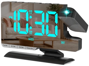 Projection Clock for Bedroom Ceiling, Desk LED Digital Alarm Clock Black | Loud Alarm,Adjustable Brightness,7.3 inch Mirror Large LED Display, USB & Type-C Charging Snooze DST Date 2 Alarms Room Decor Projection Clock for Bedroom Ceiling, Desk LED Digital Alarm Clock Black | Loud Alarm,Adjustable Brightness,7.3 inch Mirror Large LED Display, USB & Type-C Charging Snooze DST Date 2 Alarms Room Decor