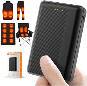 HotokGoo 10000mAh Battery Pack for Heated Vest Jacket Coat Pants Blanket | 5V2A USB Replacement Battery Pack for Heated Camping Chair and Heating Underwear Clothing, with Charging Accessories
