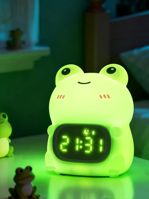 Ammonite Cute Frog Night Light with Alarm Clock | Digital Clock with 8 Colors 3 Brightness, Dual Alarms, Timer, Snooze, Dimmable Touch Control Gift for Boys Girls Ammonite Cute Frog Night Light with Alarm Clock | Digital Clock with 8 Colors 3 Brightness, Dual Alarms, Timer, Snooze, Dimmable Touch Control Gift for Boys Girls