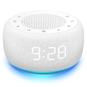 Buffbee Sound Machine & Alarm Clock 2-in-1, 0-100% Clock Face Brightness, Bottom Colored Light, Sleep Timer, Precise 30-Level Volume Control White Noise Machine - White Buffbee Sound Machine & Alarm Clock 2-in-1, 0-100% Clock Face Brightness, Bottom Colored Light, Sleep Timer, Precise 30-Level Volume Control White Noise Machine - White