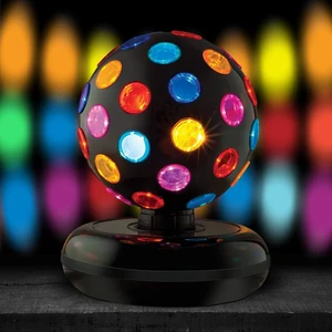 Kicko Spinning Disco Ball - 11-Inch Disco Ball Decor with Party Lights 360 Degree Rotating Neon LED Light for Kids and Adults - Colorful Flashing for 80s Party and Events Kicko Spinning Disco Ball - 11-Inch Disco Ball Decor with Party Lights 360 Degree Rotating Neon LED Light for Kids and Adults - Colorful Flashing for 80s Party and Events