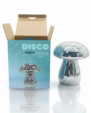 Brillantreal 7" Silver Mushroom Disco Ball Decor | Handmade Mirror Mushroom Reflects Light Beautifully for Parties, Bars and Modern Home Décor Brillantreal 7" Silver Mushroom Disco Ball Decor | Handmade Mirror Mushroom Reflects Light Beautifully for Parties, Bars and Modern Home Décor