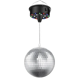 Disco Ball with Motor and Light, 4 Colors Light with 18 LED Beads | 5/8/10/15 RPM Rotating Motor with 6" Mirror Ball Remote for 70s 80s DJ Club, Wedding, Birthday, Party Essential Disco Ball with Motor and Light, 4 Colors Light with 18 LED Beads | 5/8/10/15 RPM Rotating Motor with 6" Mirror Ball Remote for 70s 80s DJ Club, Wedding, Birthday, Party Essential