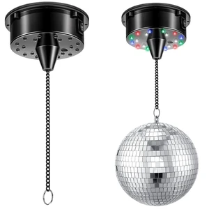 Tuanse 6rpm Rotating Disco Ball Mount Electric Motor with Lights Battery | 4 Colors, 2 Mode, Rotating Ball Mount with Chain, Fits 6/8/12 Inch Balls Not Included, for Clubs Stages Night Bands Djs Tuanse 6rpm Rotating Disco Ball Mount Electric Motor with Lights Battery | 4 Colors, 2 Mode, Rotating Ball Mount with Chain, Fits 6/8/12 Inch Balls Not Included, for Clubs Stages Night Bands Djs