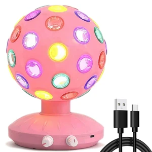 Spinning Disco Ball LED Night Light Projector 360° Rotary Speed/Brightness Adjustable Lamp for Parties, Lighting, Halloween, Christmas, Birthday, Holiday, Club, Bar (USB/Battery Operation) (Pink) Spinning Disco Ball LED Night Light Projector 360° Rotary Speed/Brightness Adjustable Lamp for Parties, Lighting, Halloween, Christmas, Birthday, Holiday, Club, Bar (USB/Battery Operation) (Pink)