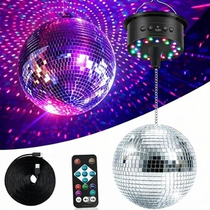 Disco Ball with Lights, Palujorty 6'' Mirror Ball and 3-15 RPM 30 LED Motor with Remote for Disco Party Decoration, Wedding, Birthday(USB/Battery Powered) Disco Ball with Lights, Palujorty 6'' Mirror Ball and 3-15 RPM 30 LED Motor with Remote for Disco Party Decoration, Wedding, Birthday(USB/Battery Powered)