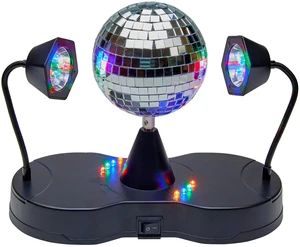 Rotating Disco Ball Light - Tabletop Mirror Strobe Lamp for Parties | Portable Desktop Mood Lighting for Bedrooms; Dance Decorations & 30 Second Fun; Motorized Spinning Globe for Kids Rooms Rotating Disco Ball Light - Tabletop Mirror Strobe Lamp for Parties | Portable Desktop Mood Lighting for Bedrooms; Dance Decorations & 30 Second Fun; Motorized Spinning Globe for Kids Rooms