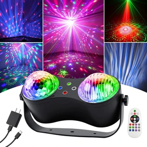 FALOVE 3-in-1 Disco Two Ball Lights, Colorful Magic Lamp Aurora Effect | Remote Control, Sound Activation, Red & Green Beams, Dynamic Lighting for Karaoke Dance Home Party, Xmas and Halloween Decor FALOVE 3-in-1 Disco Two Ball Lights, Colorful Magic Lamp Aurora Effect | Remote Control, Sound Activation, Red & Green Beams, Dynamic Lighting for Karaoke Dance Home Party, Xmas and Halloween Decor