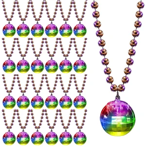 Henoyso 24 Pcs Halloween Light up Disco Necklaces (Silver, Colorful Light) | LED Glow Beads Necklaces for Halloween Party, 70s Disco Party Favors Stage Props, Festival Birthday Decorations Henoyso 24 Pcs Halloween Light up Disco Necklaces (Silver, Colorful Light) | LED Glow Beads Necklaces for Halloween Party, 70s Disco Party Favors Stage Props, Festival Birthday Decorations
