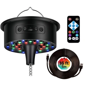 6.6lb Heavy Duty Disco Ball Motor with Remote 30 RGB Sound Activated LEDs | Stepless 1-8 RPM speeds for 4-12 inch globes, 16.4ft cord, USB or battery power, hanging spinner for DJ club wedding party 6.6lb Heavy Duty Disco Ball Motor with Remote 30 RGB Sound Activated LEDs | Stepless 1-8 RPM speeds for 4-12 inch globes, 16.4ft cord, USB or battery power, hanging spinner for DJ club wedding party