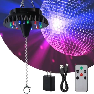 Rechargeable Disco Ball Motor with Remote: 4000 mAh Disco Ball Spinner | Rotating Mirror Ball Motor and Light with 18 RGBW LEDs - Fits 4-10 Inch Mirror Balls, 0/5/10/15 RPM for Party Wedding Decor Rechargeable Disco Ball Motor with Remote: 4000 mAh Disco Ball Spinner | Rotating Mirror Ball Motor and Light with 18 RGBW LEDs - Fits 4-10 Inch Mirror Balls, 0/5/10/15 RPM for Party Wedding Decor