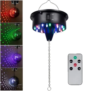 Rotating Disco Ball Motor with Light: Battery Operated 6 RPM Hanging Mirror Ball Spinner - 18RGBW Led Light Up 4 6 8 12 inch Party Disco Balls Rotator for Parties Home Decor Weddings KTV Rotating Disco Ball Motor with Light: Battery Operated 6 RPM Hanging Mirror Ball Spinner - 18RGBW Led Light Up 4 6 8 12 inch Party Disco Balls Rotator for Parties Home Decor Weddings KTV