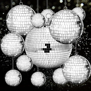 Beeveer 12 Pcs Mirror Disco Ball Ornaments for Party Decors, 8/5/3/2 Inch | Disco Ornaments, Retro 70s, Glass and Foam Material, Easy Hanging with O-ring and Lanyard, for Weddings Parties and Events Beeveer 12 Pcs Mirror Disco Ball Ornaments for Party Decors, 8/5/3/2 Inch | Disco Ornaments, Retro 70s, Glass and Foam Material, Easy Hanging with O-ring and Lanyard, for Weddings Parties and Events