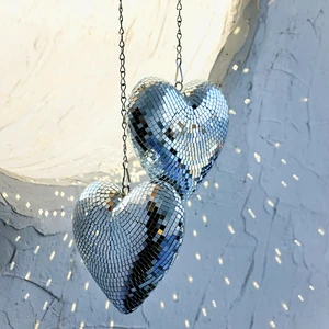 RGZOCT Disco Balls 2 Pack Silver Heart-Shaped Stage Mirror Balls Hanging Decor for Party, Room, Wedding, Garden, Retro Reflective Disco Ball Handmade Gifts (6.3 inch) RGZOCT Disco Balls 2 Pack Silver Heart-Shaped Stage Mirror Balls Hanging Decor for Party, Room, Wedding, Garden, Retro Reflective Disco Ball Handmade Gifts (6.3 inch)