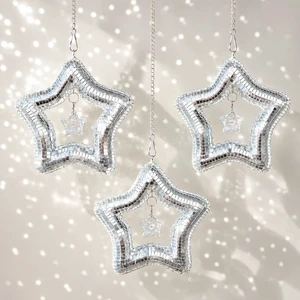 AceList Set of 3 Celestial Crystal Star Suncatcher for Window, Mirror Disco Star Rainbow Makers with K9 Prism Boho Hanging Sun Catchers for Bedroom, Plant, Christmas Tree, Gift for Women AceList Set of 3 Celestial Crystal Star Suncatcher for Window, Mirror Disco Star Rainbow Makers with K9 Prism Boho Hanging Sun Catchers for Bedroom, Plant, Christmas Tree, Gift for Women