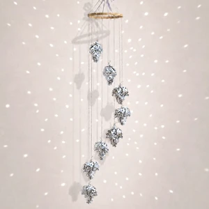 Hanging Disco Ball Sun Catcher, Silver Mirror Maple Leaf Fall Decor, 35 in | Sparkling autumn window accent, tangle-free packaging with pull-here card, spare tiles and swivel hook included, gift ready Hanging Disco Ball Sun Catcher, Silver Mirror Maple Leaf Fall Decor, 35 in | Sparkling autumn window accent, tangle-free packaging with pull-here card, spare tiles and swivel hook included, gift ready