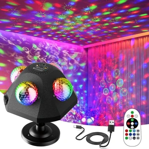 Yiixuyo - Party Lights 4 Disco Balls in 1 Strobe Light for Parties | Dj Stage Lights Indoor Outdoor Decor Sound Activated with Remote Control Disco Light for KTV Club Party Home Karaoke Yiixuyo - Party Lights 4 Disco Balls in 1 Strobe Light for Parties | Dj Stage Lights Indoor Outdoor Decor Sound Activated with Remote Control Disco Light for KTV Club Party Home Karaoke