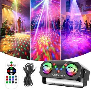 Mslitely Updated Disco Ball Party Light with V-Shaped LED Beads | Ocean Star Projection Stage Strobe Light, Sound Activated Rotating Atmosphere Light with Remote Control for Birthday Wedding Mslitely Updated Disco Ball Party Light with V-Shaped LED Beads | Ocean Star Projection Stage Strobe Light, Sound Activated Rotating Atmosphere Light with Remote Control for Birthday Wedding