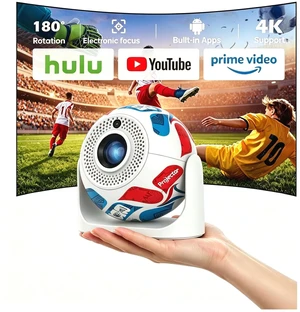 Mini Projector with WiFi & Bluetooth, Portable Soccer Projector 4K Support | Android 13, Electric Focus & Auto Keystone, 200 ANSI, 180° Rotatable Ceiling Projector for Bedroom Outdoor, Phone, Laptop Mini Projector with WiFi & Bluetooth, Portable Soccer Projector 4K Support | Android 13, Electric Focus & Auto Keystone, 200 ANSI, 180° Rotatable Ceiling Projector for Bedroom Outdoor, Phone, Laptop