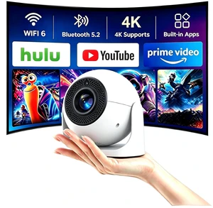 Mini Projector with 1080P Support WiFi Bluetooth, 200 ANSI Portable | Android 13 Short Throw Projector Auto Keystone Focus, Small Lightweight for Bedroom Travel Camping Home Theater Mini Projector with 1080P Support WiFi Bluetooth, 200 ANSI Portable | Android 13 Short Throw Projector Auto Keystone Focus, Small Lightweight for Bedroom Travel Camping Home Theater
