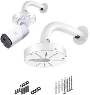 WiTi 6 inch Base Wall Mount Bracket for Surveillance Cameras IP CCTV, Compatible with Eufy Cameras Bullet Dome PTZ,Cable Management Pole Mounting Antirust Base Powder Spray Coated