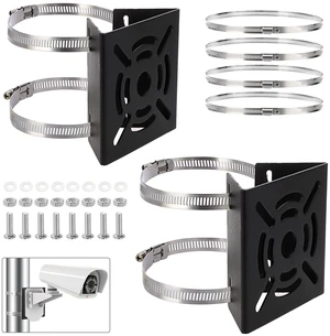 Sumnacon Security Camera Pole Mount Bracket,Pole Mount Adapter with Loops | Stainless Steel Camera Mount Bracket for Pole Post,2 Pcs Pole Mount Brackets for CCTV Security Cameras Ptz Dome,Black Sumnacon Security Camera Pole Mount Bracket,Pole Mount Adapter with Loops | Stainless Steel Camera Mount Bracket for Pole Post,2 Pcs Pole Mount Brackets for CCTV Security Cameras Ptz Dome,Black