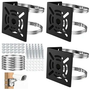 Kegeeei 3 Pcs Universal Vertical Pole Mount, Camera Wall Mounting Bracket Set with 6 Loops & Screws, Solid Metal Pole Mount Bracket for CCTV Security Camera, Solar Panel, LED Light Indoor Outdoor Kegeeei 3 Pcs Universal Vertical Pole Mount, Camera Wall Mounting Bracket Set with 6 Loops & Screws, Solid Metal Pole Mount Bracket for CCTV Security Camera, Solar Panel, LED Light Indoor Outdoor