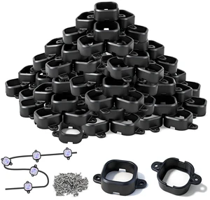 95 Pcs Light Mounting Clips Set for Govee Pro H706 Permanent Outdoor Lights | Compatible with H706A H706B H706C Outdoor Lights Extension Mounting Brackets Screws Kit, Replace Adhesive (Black)